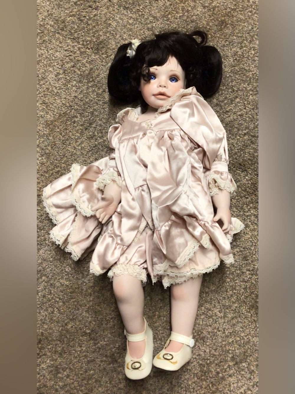 Porcelain Doll in Pale Pink Dress
